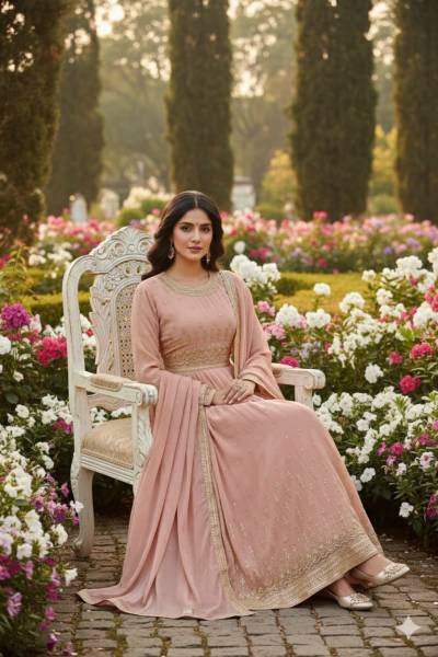 DN 9293 BY AASHIRWAD DESINGER GEORGETTE GOWN WHOLESALER IN INDIA